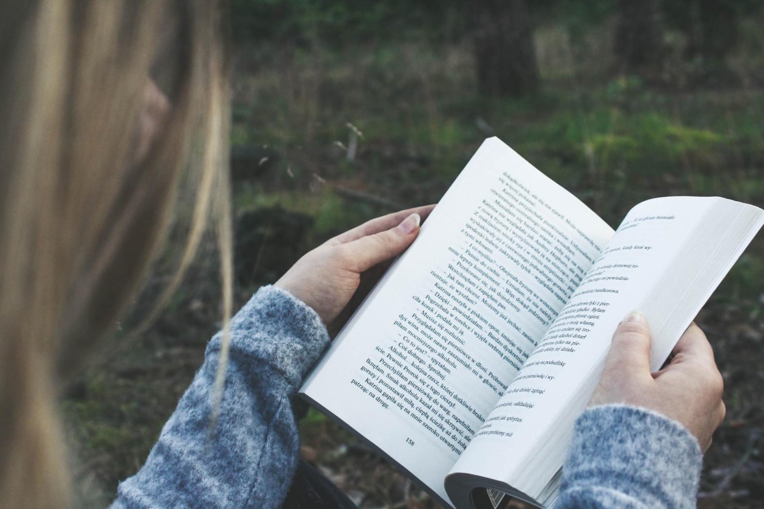 A girl reading a book